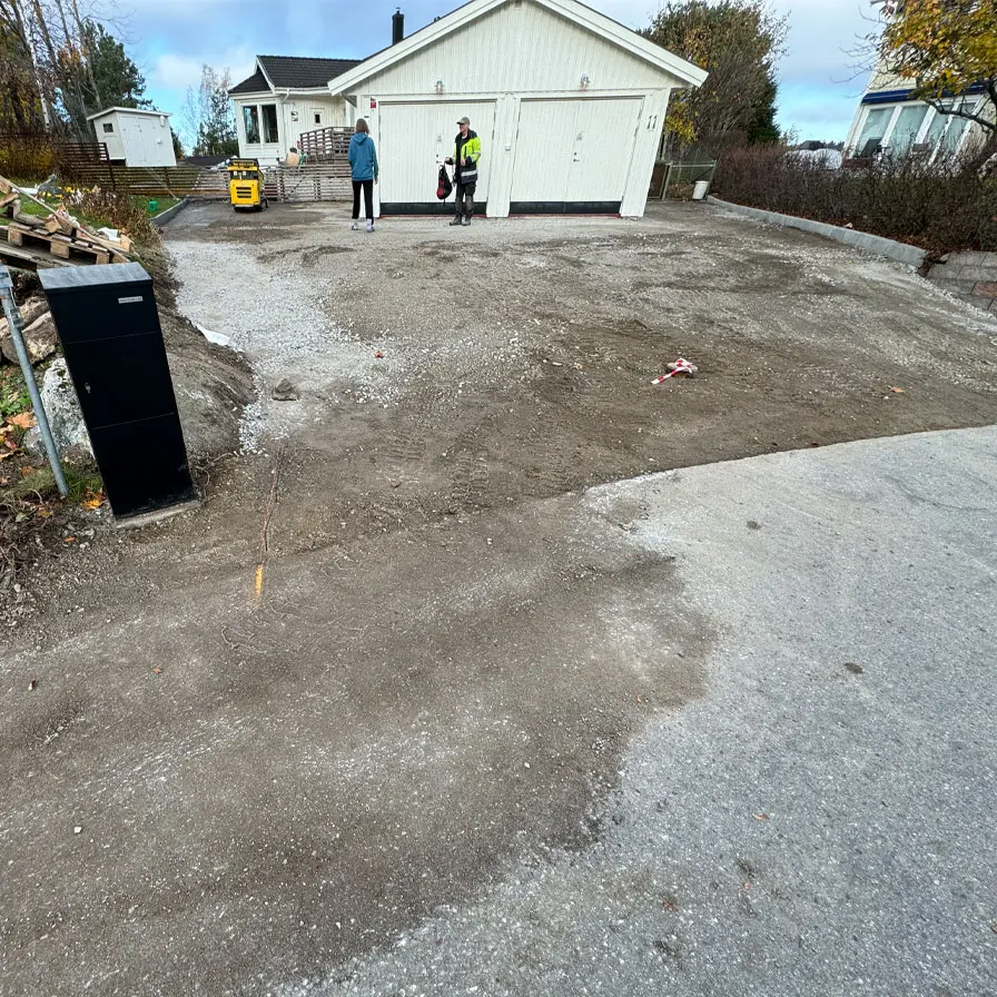 Stensättning garageinfart i Rönninge